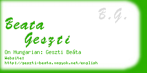 beata geszti business card